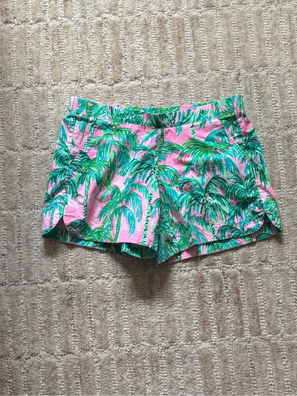 Lilly Pulitzer Pink Palm-Print Shorts